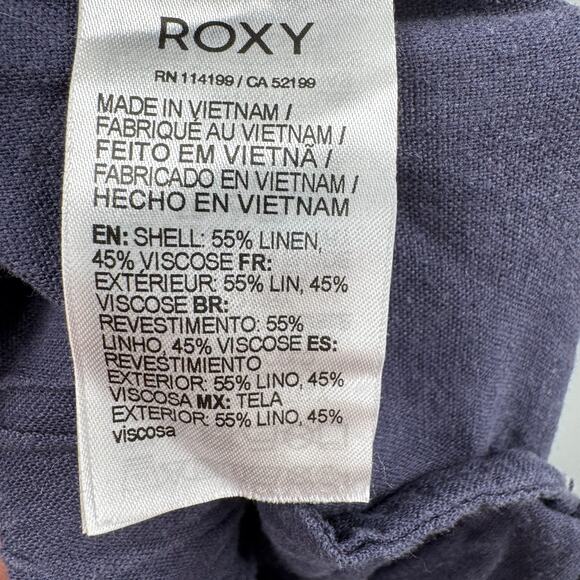 Roxy Navy blue linen wide legged pants - Picture 2 of 6